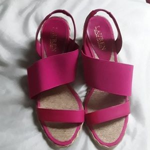 Hot Pink Lauren Espadrille Wedges  Ralph Lauren